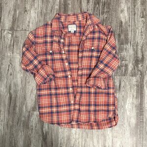 American Eagle Outfitters Red and Blue Plaid Shirt